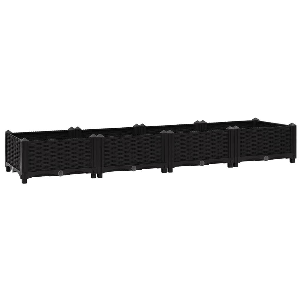 Hochbeet 160X40X23 Cm Polypropylen Schwarz