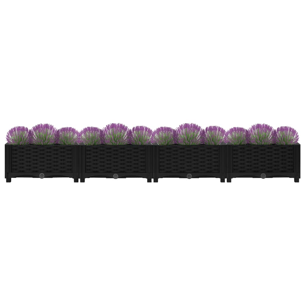 Hochbeet 160X40X23 Cm Polypropylen Schwarz
