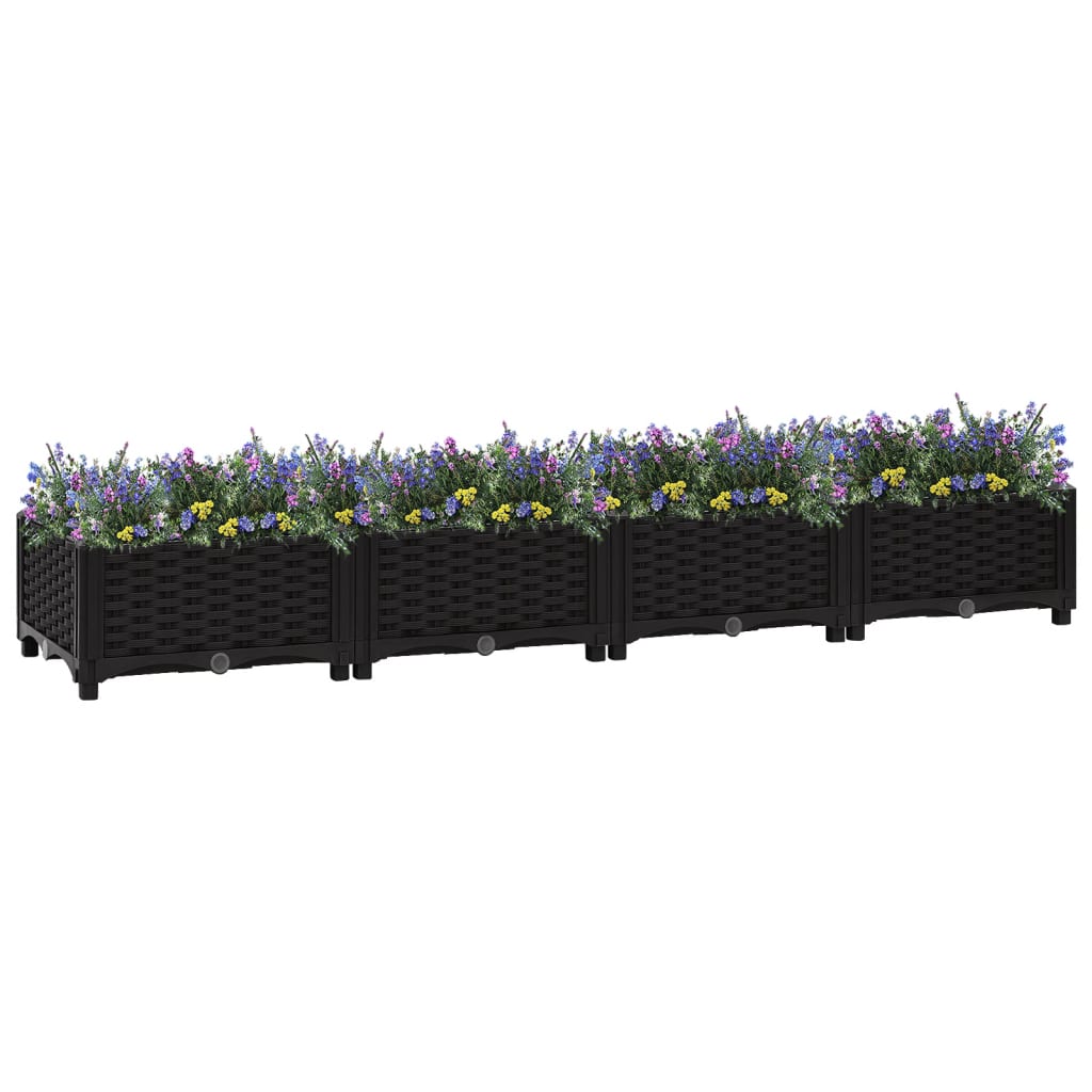 Hochbeet 160X40X23 Cm Polypropylen Schwarz