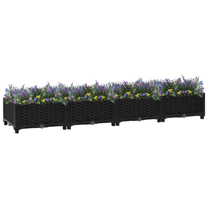 Hochbeet 160X40X23 Cm Polypropylen Schwarz