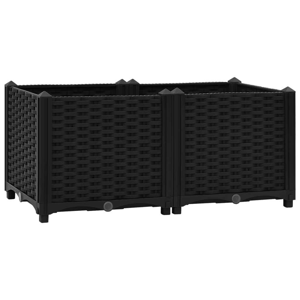 Hochbeet 80 X 40 X 38 Cm Polypropylen Schwarz
