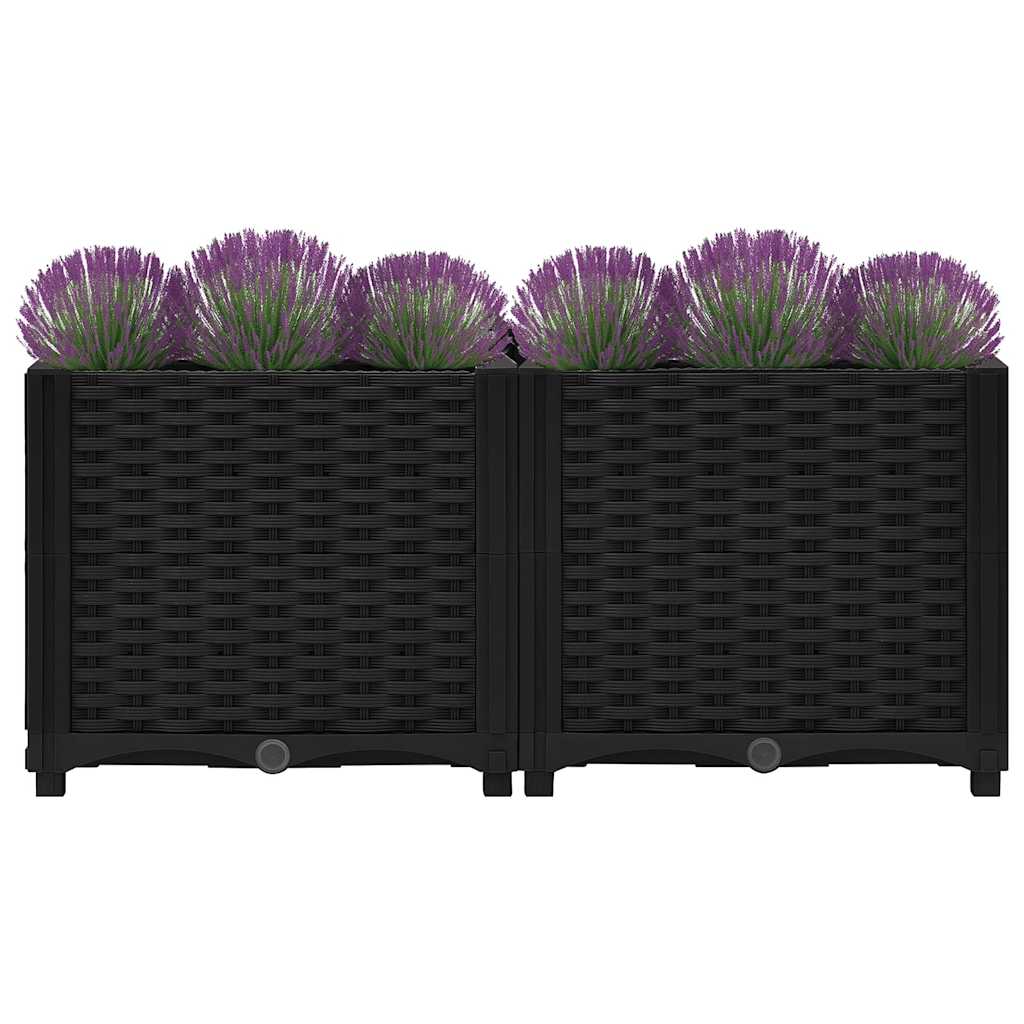 Hochbeet 80 X 40 X 38 Cm Polypropylen Schwarz
