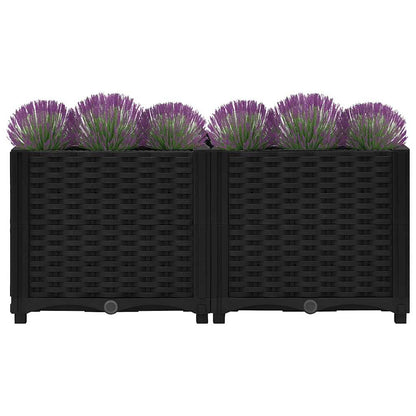 Hochbeet 80 X 40 X 38 Cm Polypropylen Schwarz