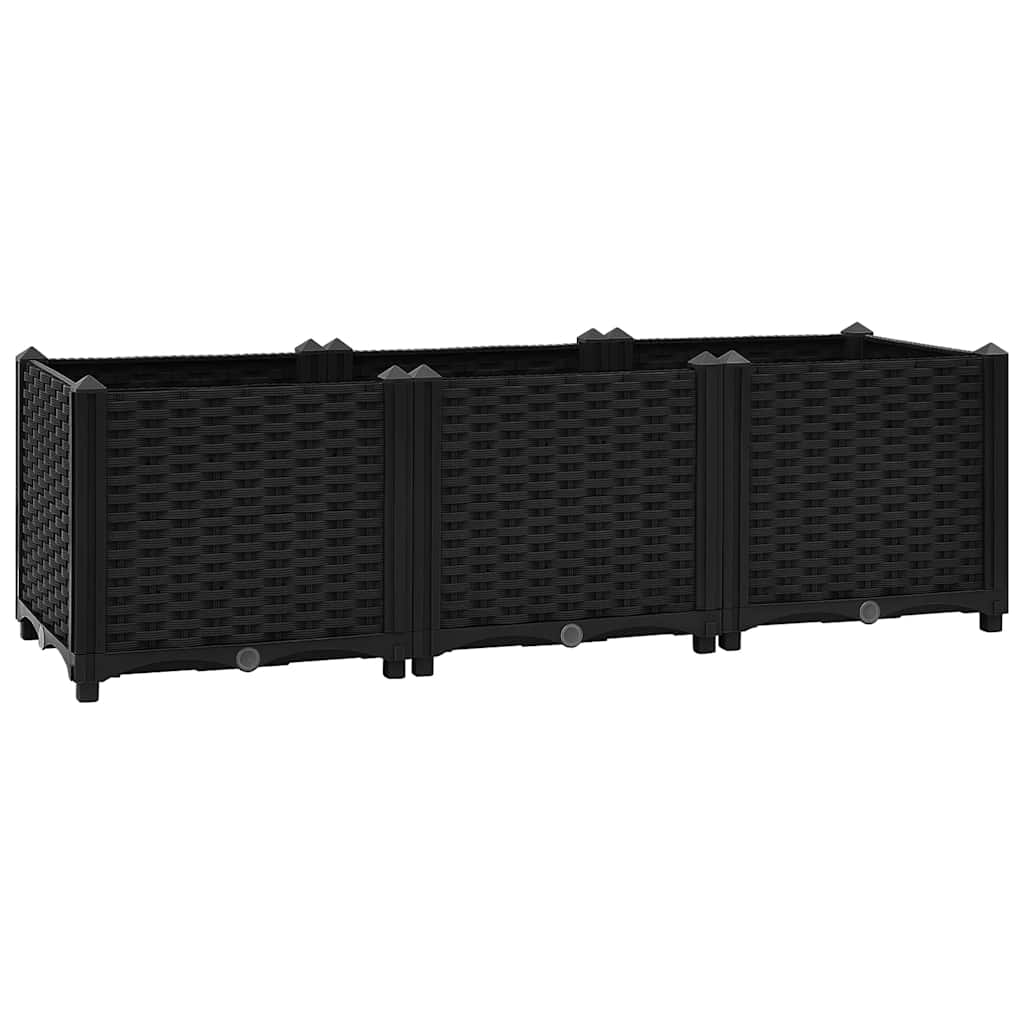 Hochbeet 120X40X38 Cm Polypropylen Schwarz