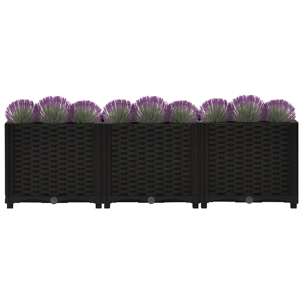 Hochbeet 120X40X38 Cm Polypropylen Schwarz