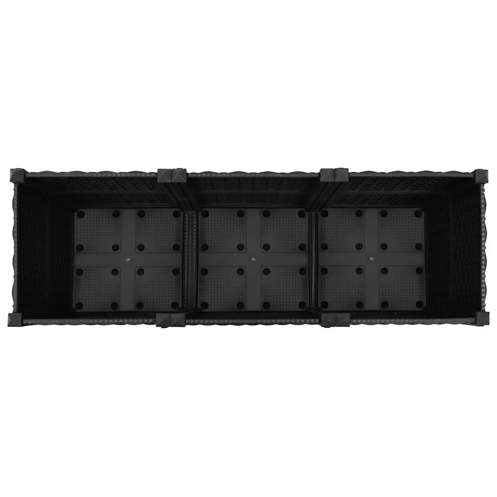 Hochbeet 120X40X38 Cm Polypropylen Schwarz