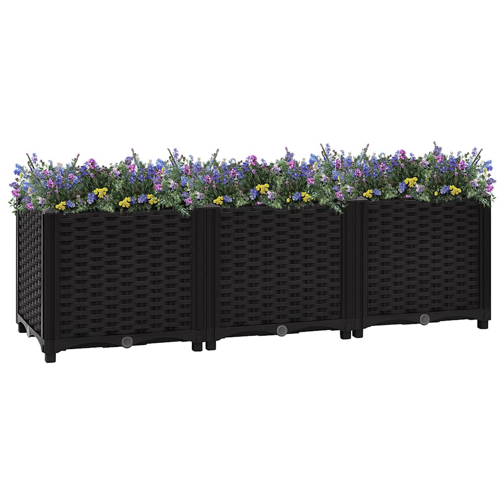 Hochbeet 120X40X38 Cm Polypropylen Schwarz