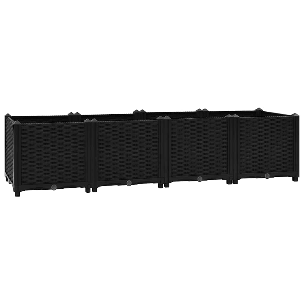 Hochbeet 160X40X38 Cm Polypropylen Schwarz