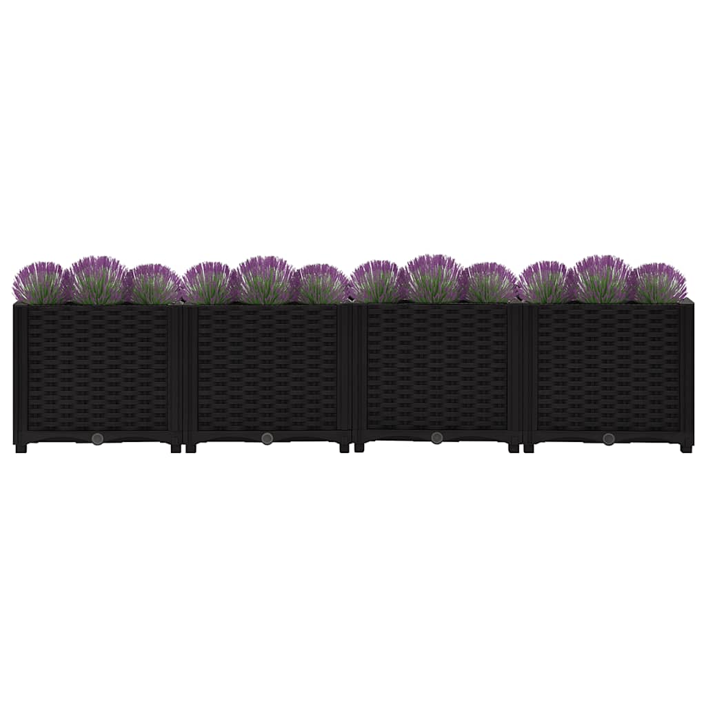 Hochbeet 160X40X38 Cm Polypropylen Schwarz