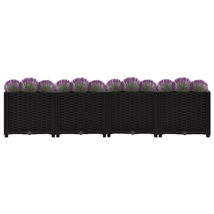 Hochbeet 160X40X38 Cm Polypropylen Schwarz