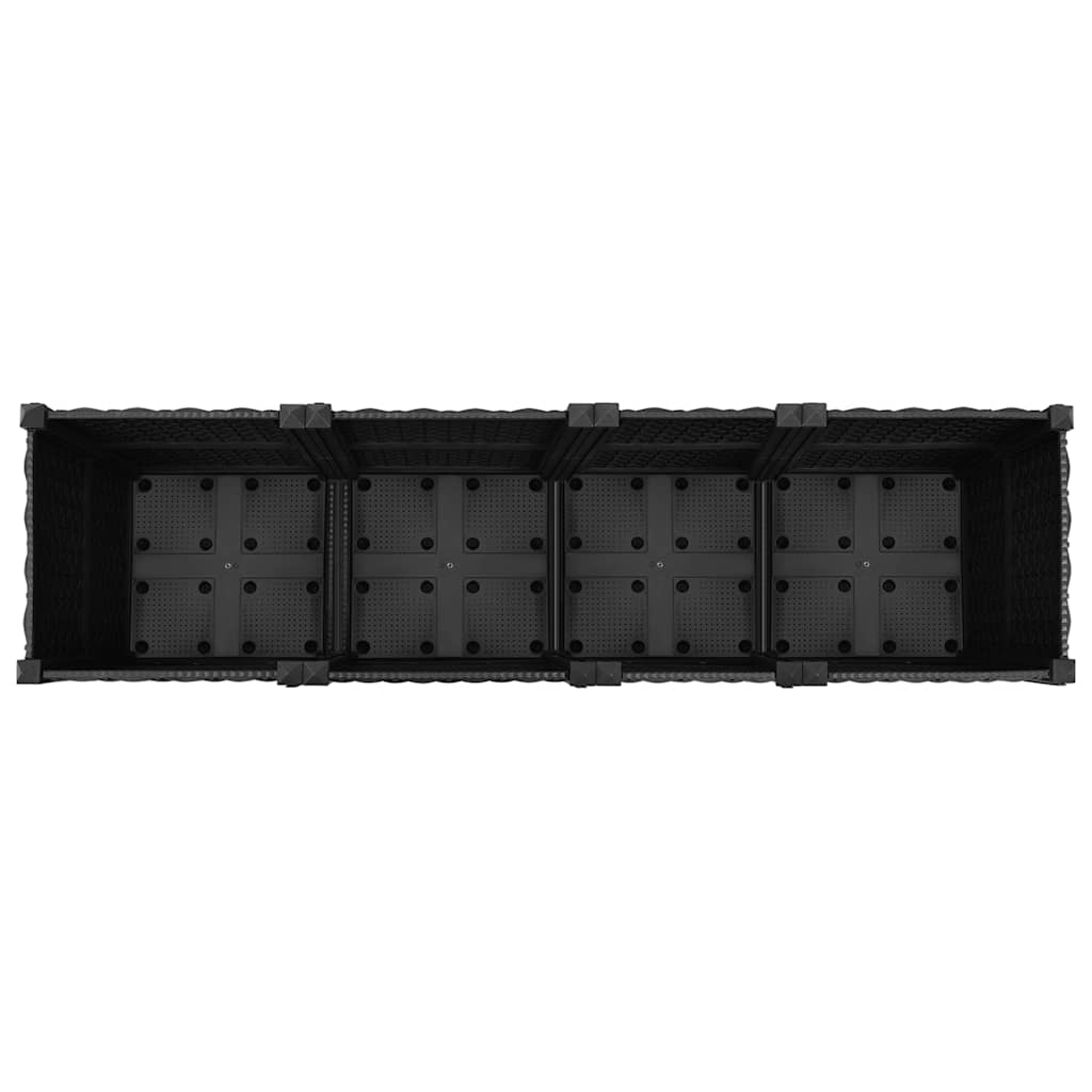 Hochbeet 160X40X38 Cm Polypropylen Schwarz