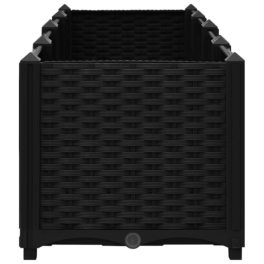 Hochbeet 160X40X38 Cm Polypropylen Schwarz