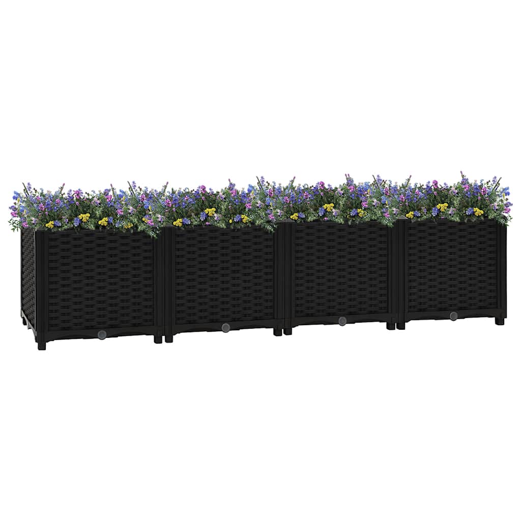 Hochbeet 160X40X38 Cm Polypropylen Schwarz