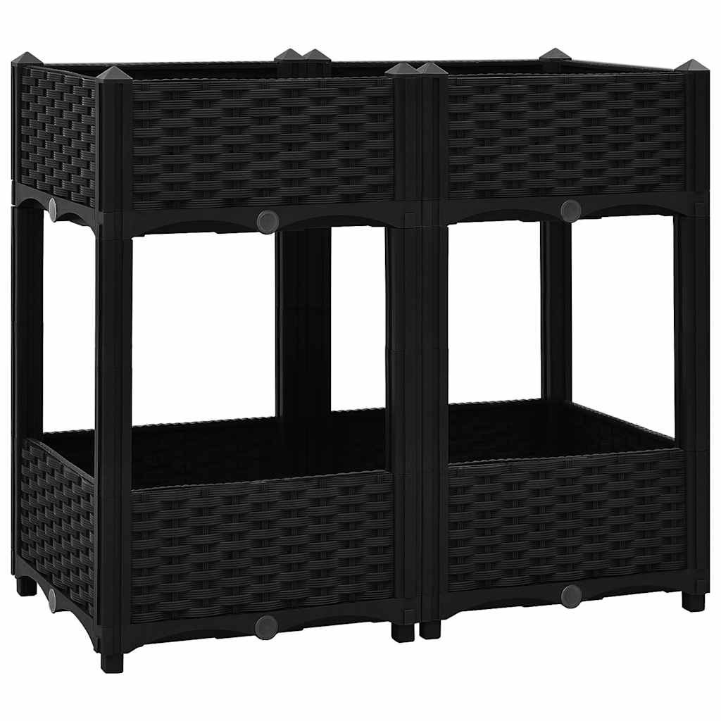 Hochbeet 80X40X71 Cm Polypropylen Schwarz