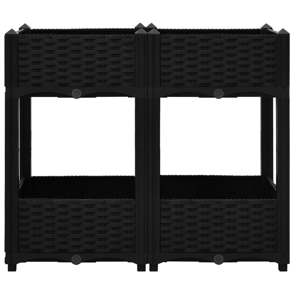 Hochbeet 80X40X71 Cm Polypropylen Schwarz
