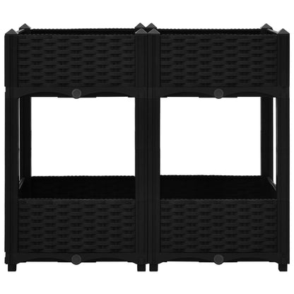 Hochbeet 80X40X71 Cm Polypropylen Schwarz