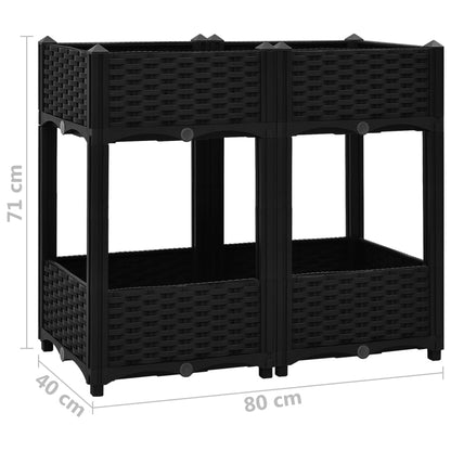 Hochbeet 80X40X71 Cm Polypropylen Schwarz