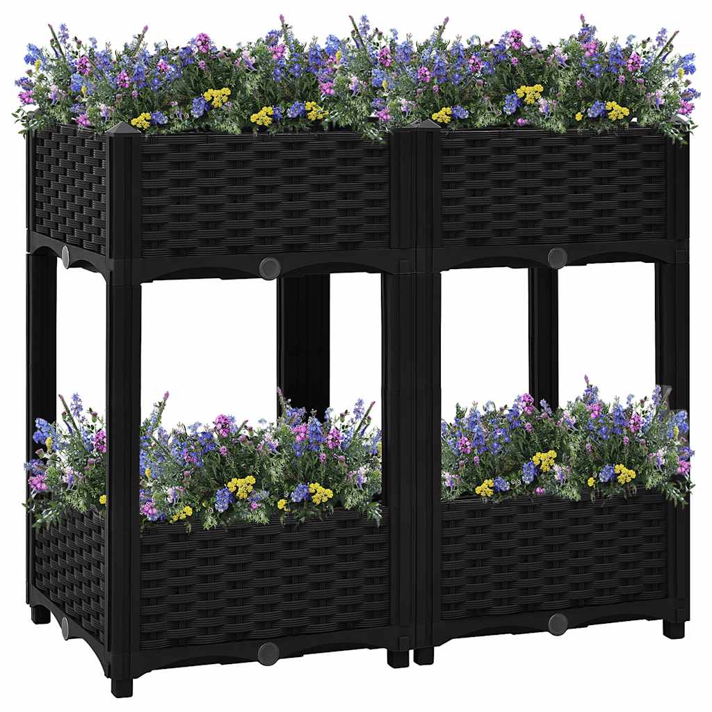 Hochbeet 80X40X71 Cm Polypropylen Schwarz
