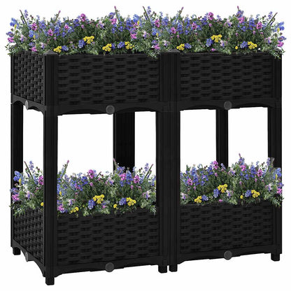 Hochbeet 80X40X71 Cm Polypropylen Schwarz