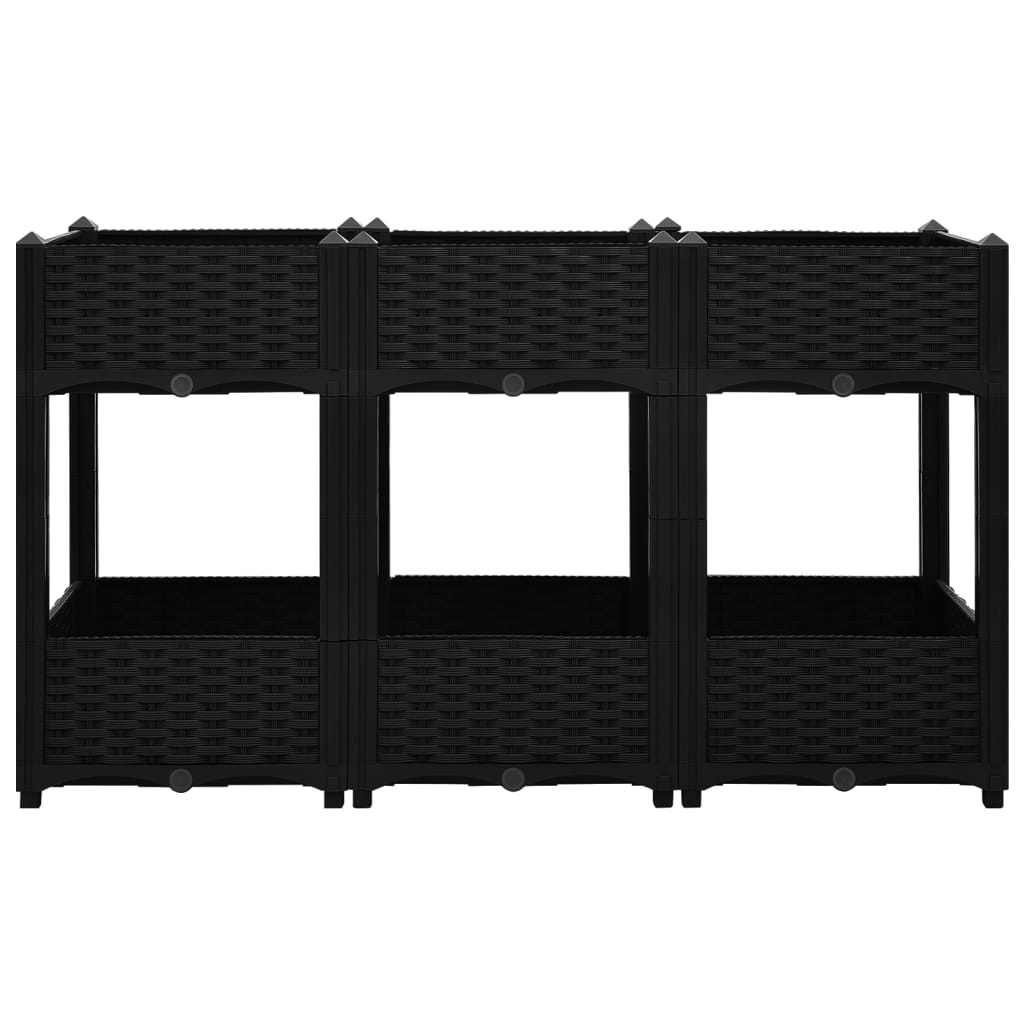 Hochbeet 120X40X71 Cm Polypropylen Schwarz