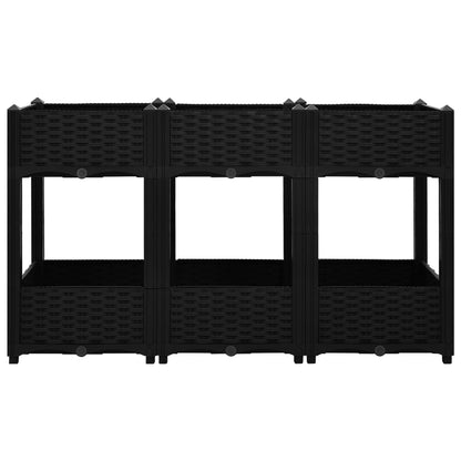 Hochbeet 120X40X71 Cm Polypropylen Schwarz
