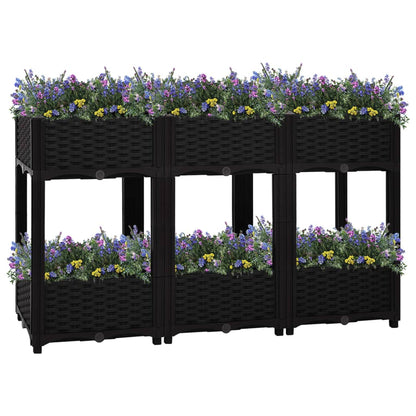Hochbeet 120X40X71 Cm Polypropylen Schwarz