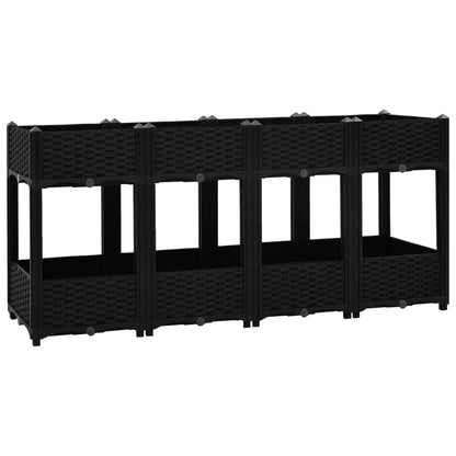 Hochbeet 160X40X71 Cm Polypropylen Schwarz