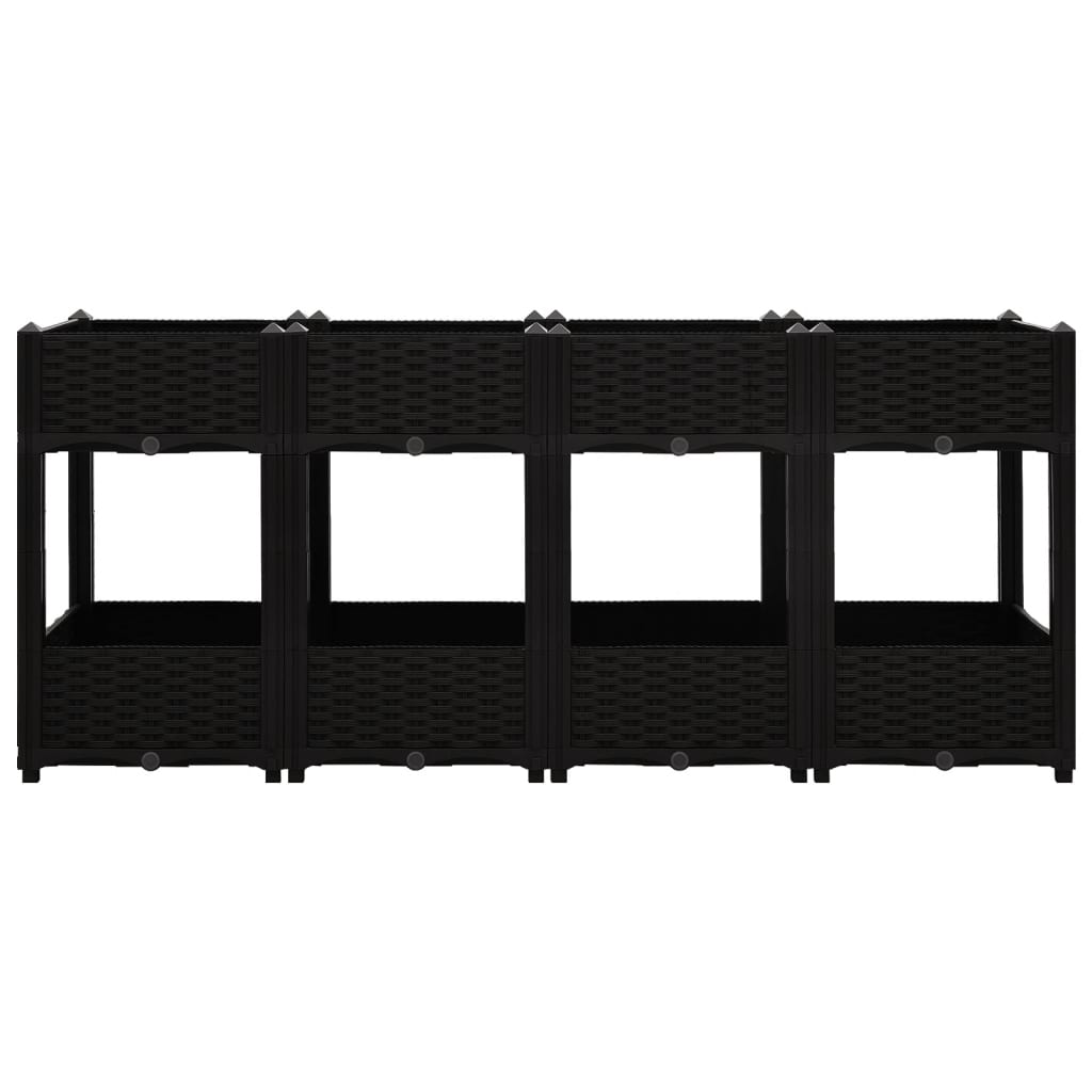 Hochbeet 160X40X71 Cm Polypropylen Schwarz