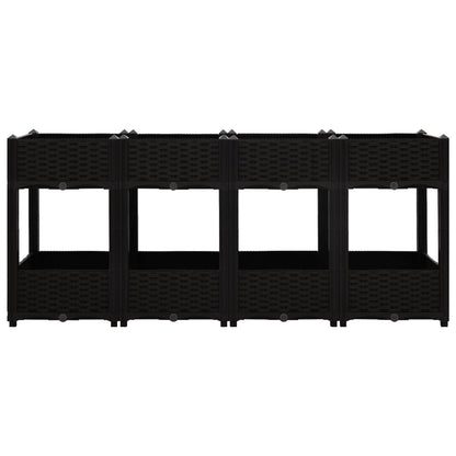 Hochbeet 160X40X71 Cm Polypropylen Schwarz