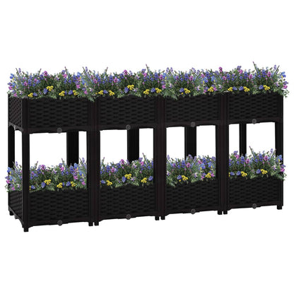 Hochbeet 160X40X71 Cm Polypropylen Schwarz