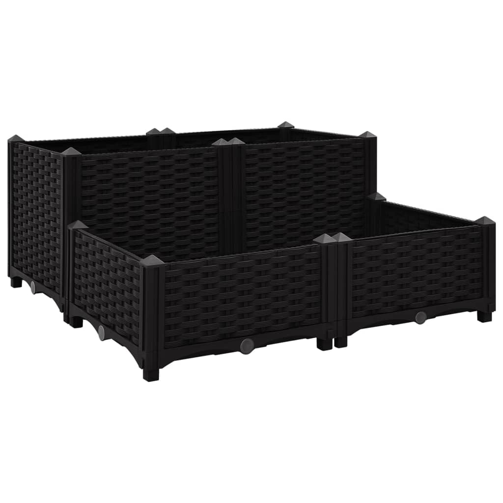 Hochbeet 80X80X38 Cm Polypropylen Schwarz