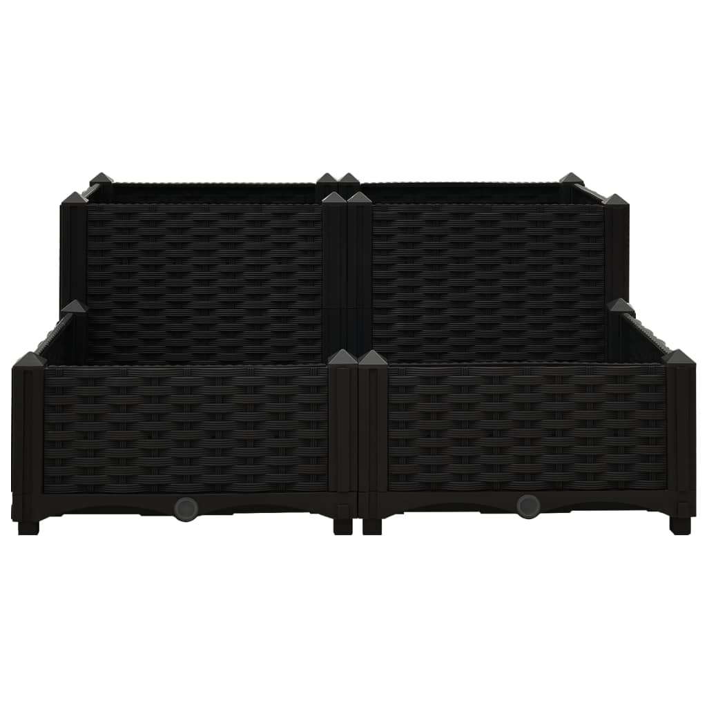 Hochbeet 80X80X38 Cm Polypropylen Schwarz