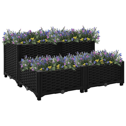 Hochbeet 80X80X38 Cm Polypropylen Schwarz