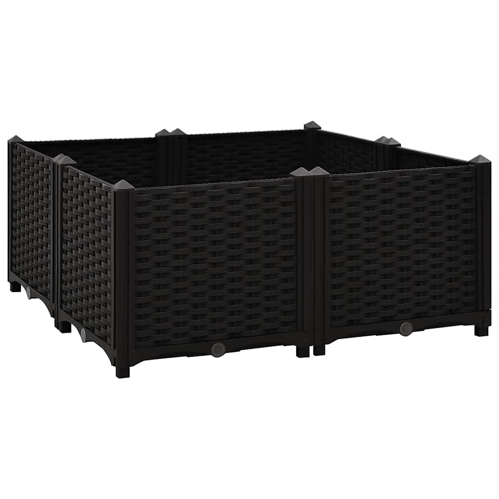 Hochbeet 80X80X38 Cm Polypropylen Schwarz