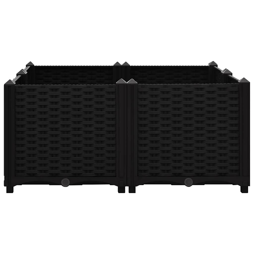 Hochbeet 80X80X38 Cm Polypropylen Schwarz