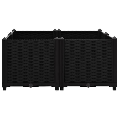Hochbeet 80X80X38 Cm Polypropylen Schwarz