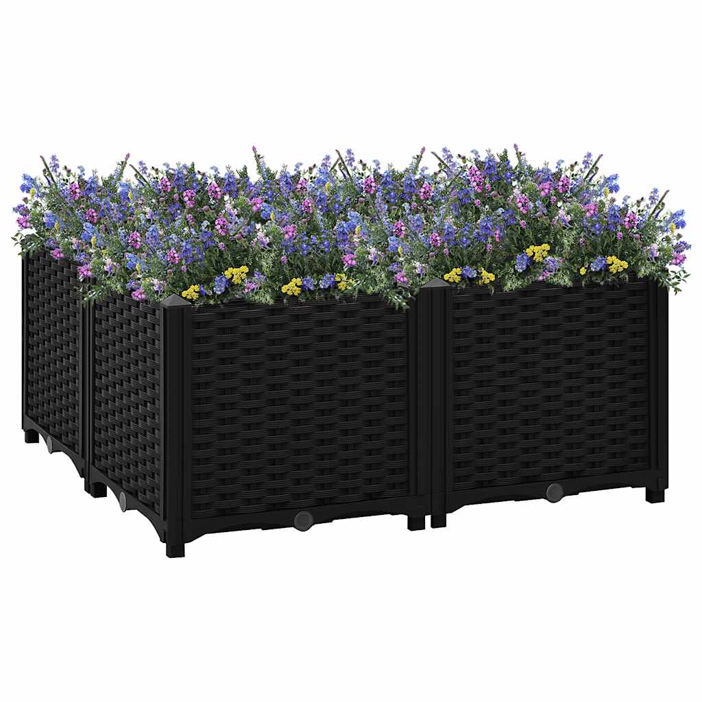 Hochbeet 80X80X38 Cm Polypropylen Schwarz
