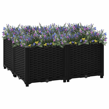 Hochbeet 80X80X38 Cm Polypropylen Schwarz