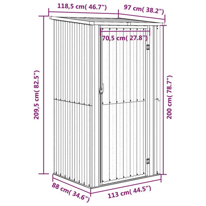 Gartenhaus 118,5X97X209,5 Cm Verzinkter Stahl