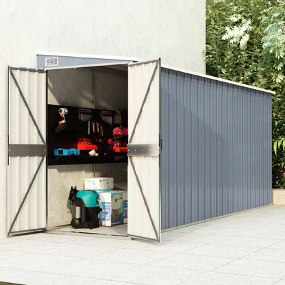 Wandmontiertes Gartenhaus 118 X 288 X 178 Cm Verzinkter Stahl