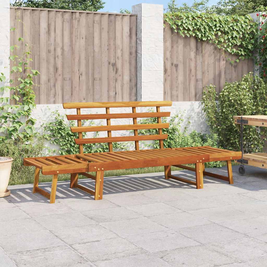 2-In-1 Gartenliege Mit Auflage 190 Cm Massivholz Akazie