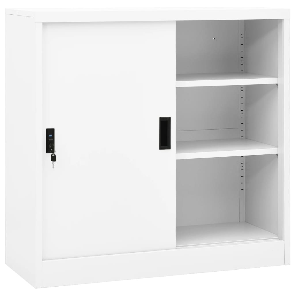 Büroschrank Mit Schiebetür 90X40X90 Cm Stahl