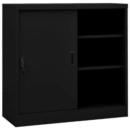 Büroschrank Mit Schiebetür 90X40X90 Cm Stahl