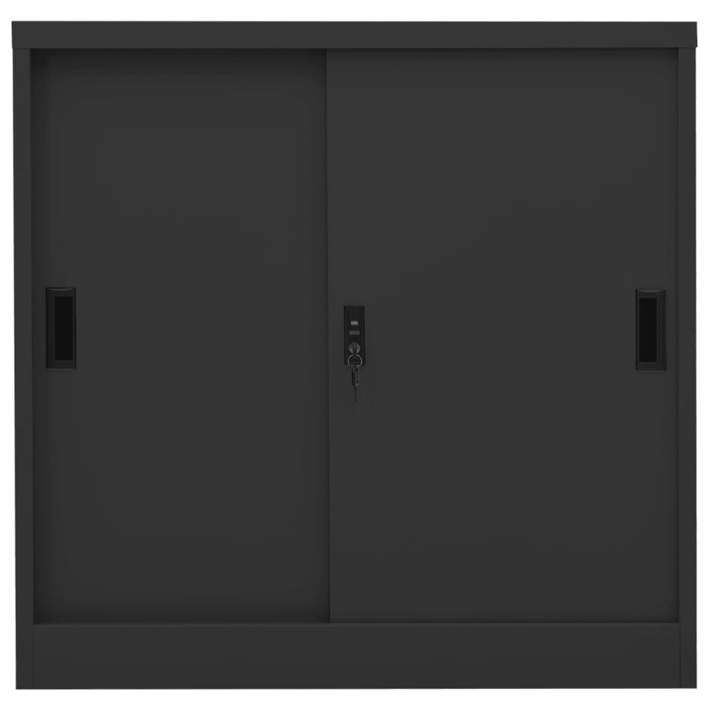 Büroschrank Mit Schiebetür 90X40X90 Cm Stahl