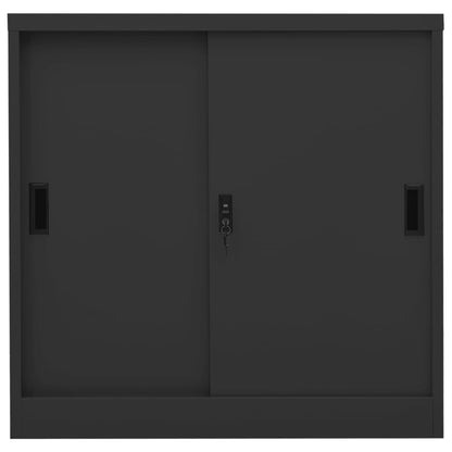 Büroschrank Mit Schiebetür 90X40X90 Cm Stahl
