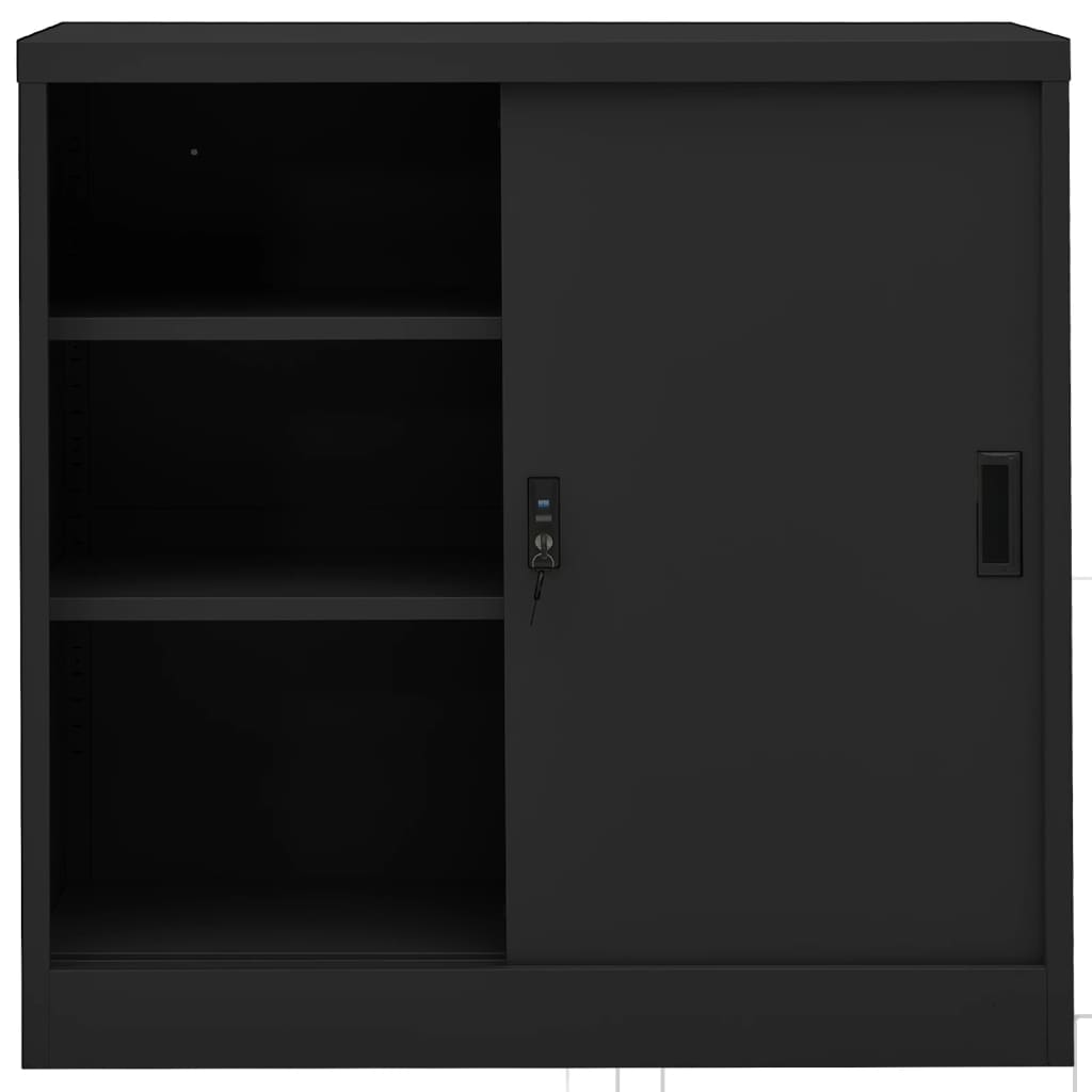 Büroschrank Mit Schiebetür 90X40X90 Cm Stahl