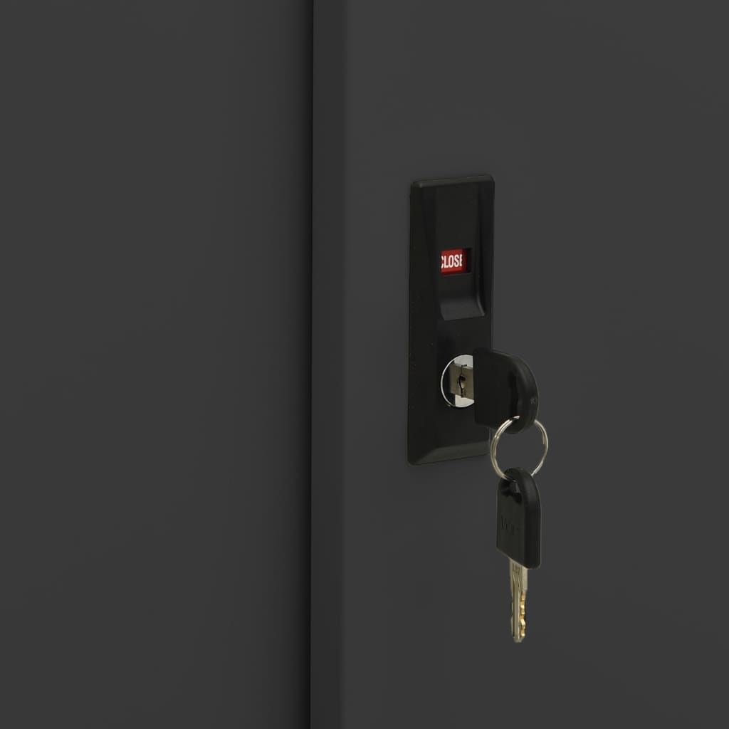 Büroschrank Mit Schiebetür 90X40X90 Cm Stahl