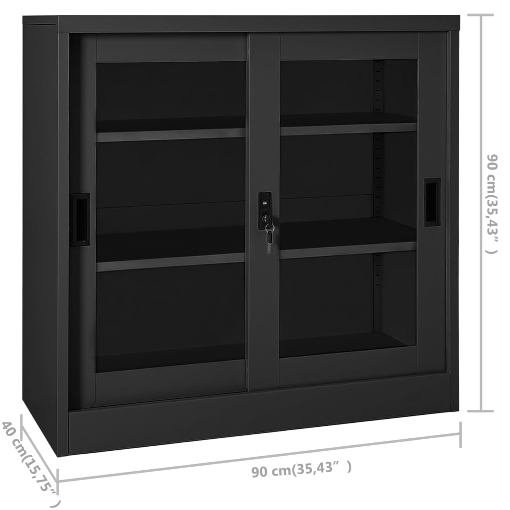Schrank Mit Schiebetür 90X40X90 Cm Stahl