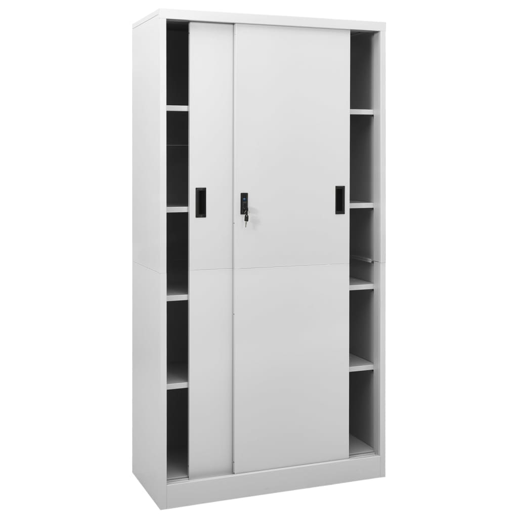Büroschrank Mit Schiebetür 90X40X180 Cm Stahl