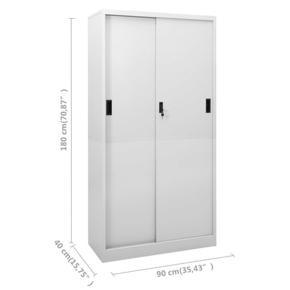 Büroschrank Mit Schiebetür 90X40X180 Cm Stahl